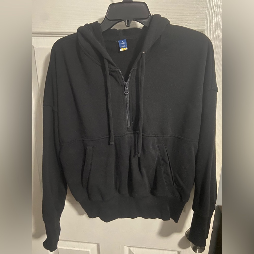 Source Unknown Black Zip-Up Men's Sweater